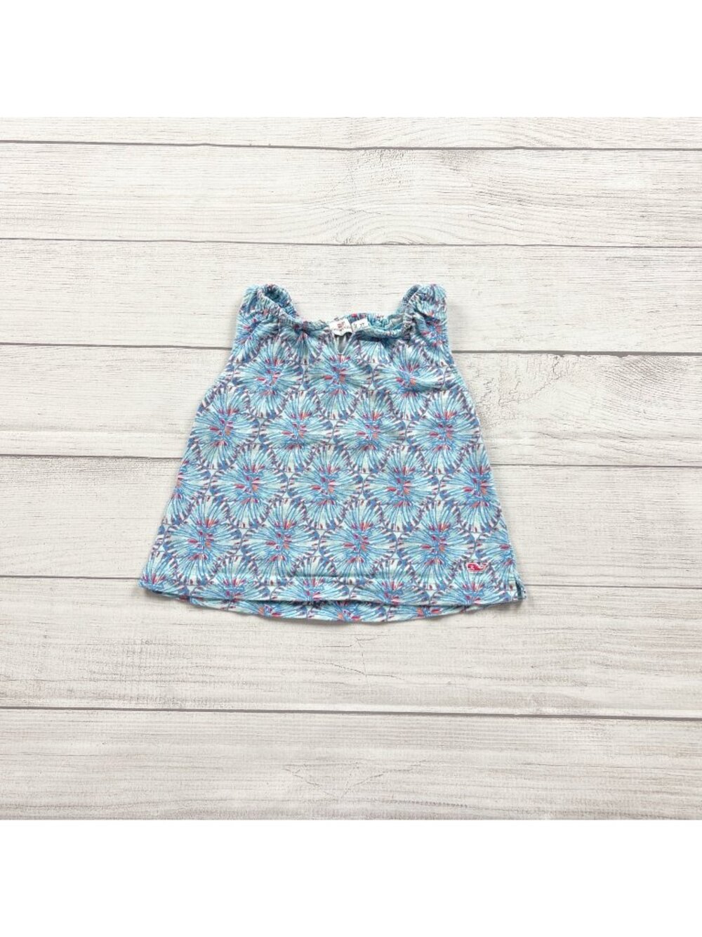 Vineyard Vines Girls Printed Sleeveless Tank Top Floral Blue Pink 2T